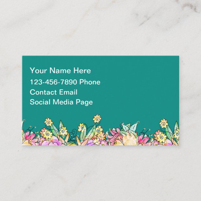 Mommy Floral Cute Contact Cards Visitkort (Framsida)