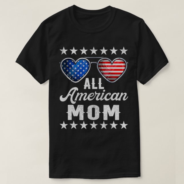 Mommy Fourth Of July Costume All American Mom US F T Shirt (Design framsida)
