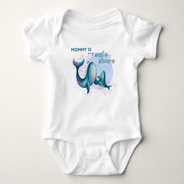 Mommy is my safe shore - baby bodysuit t shirt (Framsida)