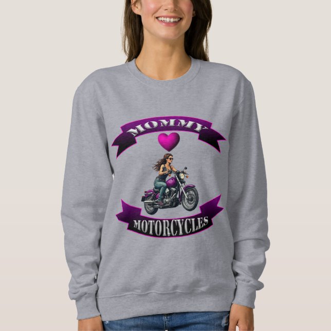 Mommy Loves Motorcycles T Shirt (Framsida)
