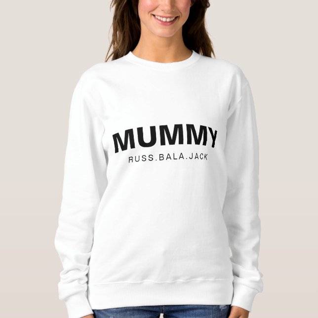 Mommy Modern Classic Personalized Kids Names T Shirt (Framsida)
