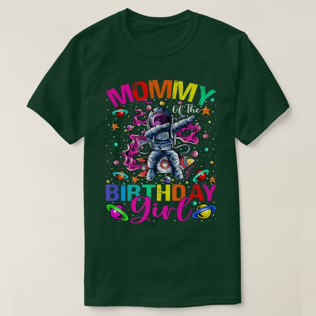 Mommy Of The Birthday Girl Astronaut Boy Space The T Shirt (Design framsida)