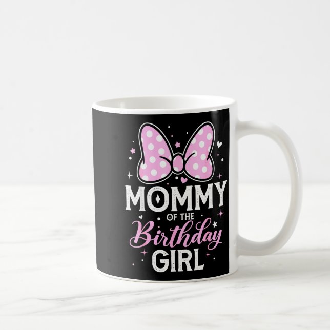 Mommy Of The Birthday Girl Cute Nk Bow Family  Kaffemugg (Höger)