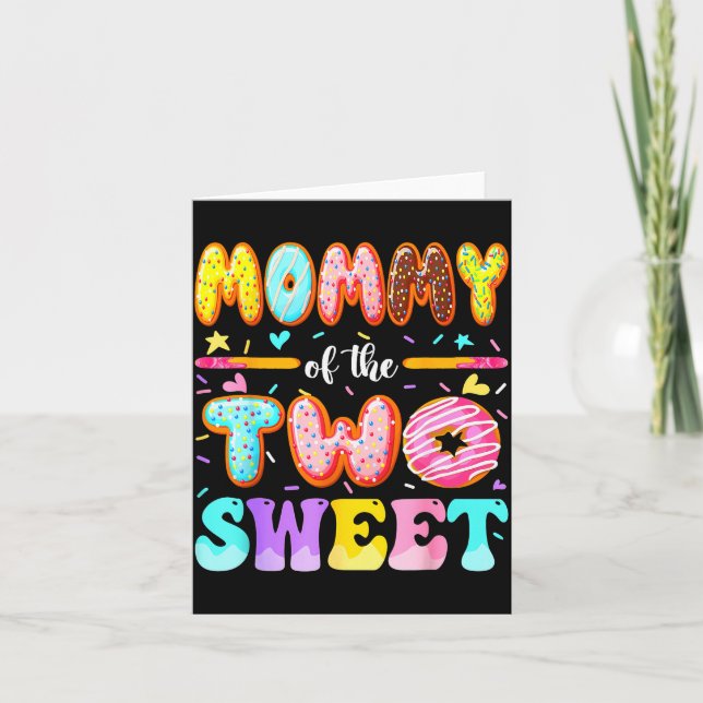 Mommy Of The Two Sweet Donut 2nd Birthday Girl  Kort (Framsida)