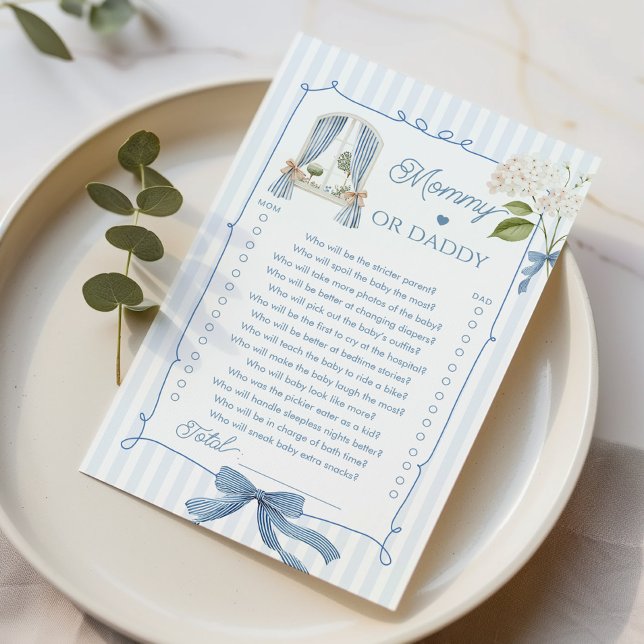 Mommy or Daddy French Nursery Blue Coquette Bow (Skapare uppladdad)