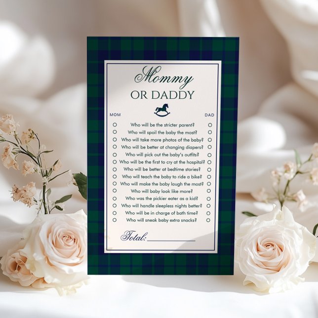 Mommy or Daddy Rocking horse Navy Plaid game (Skapare uppladdad)