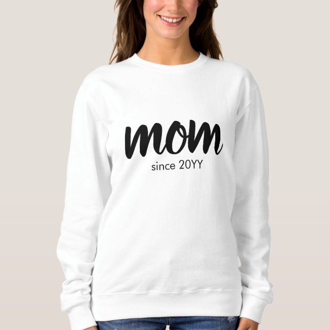 Mommy Since Modern Handwritten Mothers Day T Shirt (Framsida)