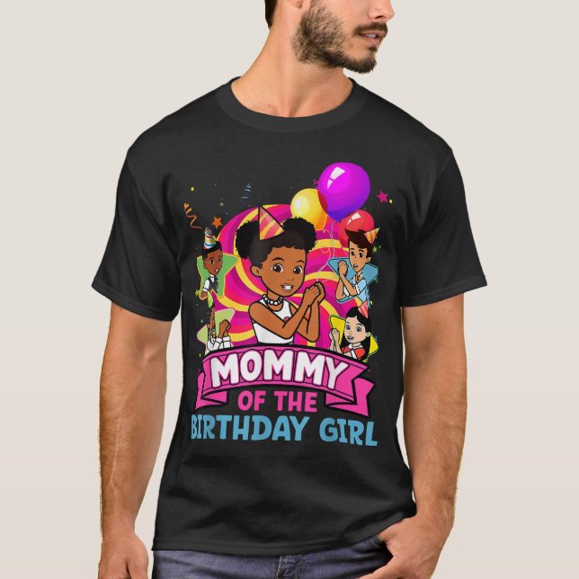 Mommy The Birthday Girl Party Pink Doll Family Dec T Shirt (Framsida)