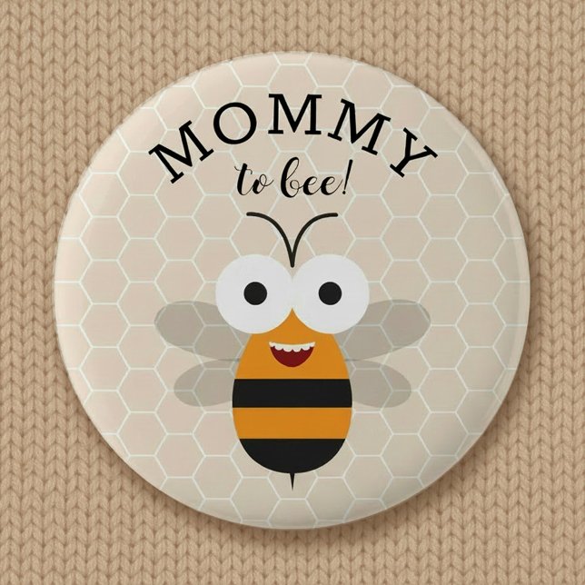 Mommy to Bee, Baby Shower Honey Bee Button Knapp (Skapare uppladdad)