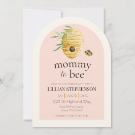 Mommy To Bee Blush Pink Bumblebee Baby Shower Inbjudningar