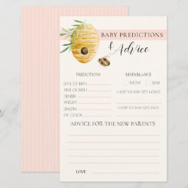 Mommy To Bee Blush Pink Shower Prediction Game