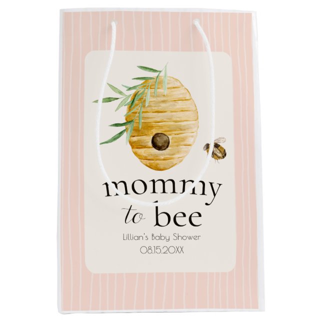 Mommy To Bee Bumblebee Blush Pink Baby Shower  (Framsidan)