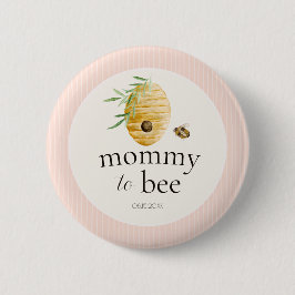 Mommy To Bee Girl Bumblebee Baby Shower Family Pin Knapp