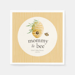 Mommy To Bee Striped Yellow Honey Bee Baby Shower Pappersservett