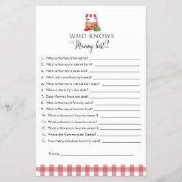 Mommy Trivia Game Locally Grown Baby Shower Market Flygblad