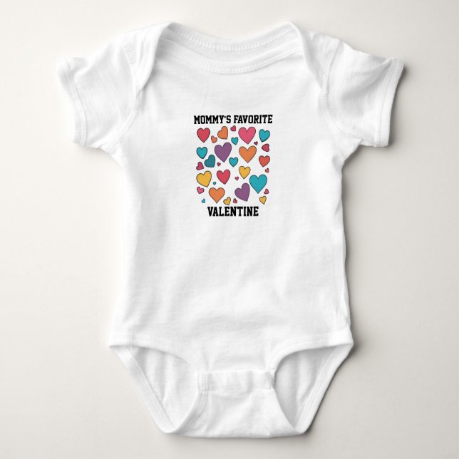 Mommy's Favorite Valentine Sweet Hearts Design T Shirt (Framsida)