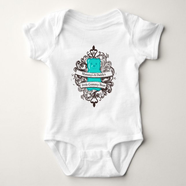 Mommys & klibbig björn för pappor lite tee (Framsida)