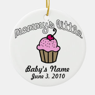 Mommys lite muffin - rosa - ditt namn julgransprydnad keramik