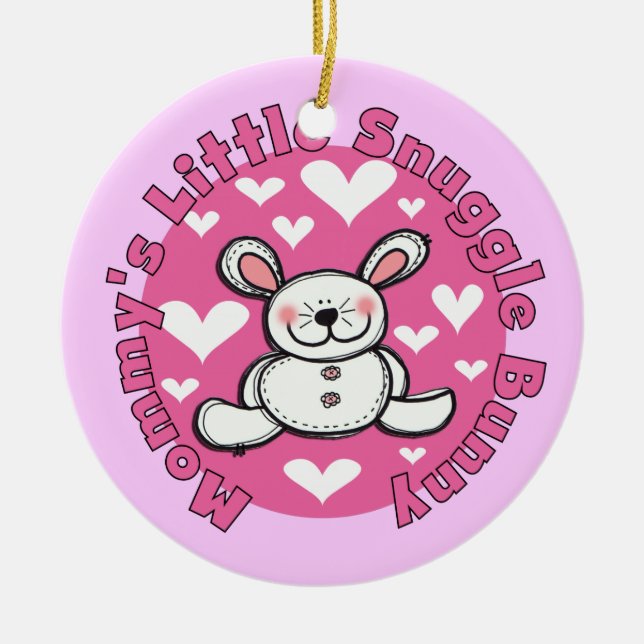 Mommys lite Snugglekanin Julgransprydnad Keramik (Framsidan)