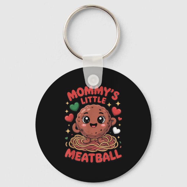 Mommy's Little Meatball Love Italian Kid Funny  Nyckelring (Framsida)