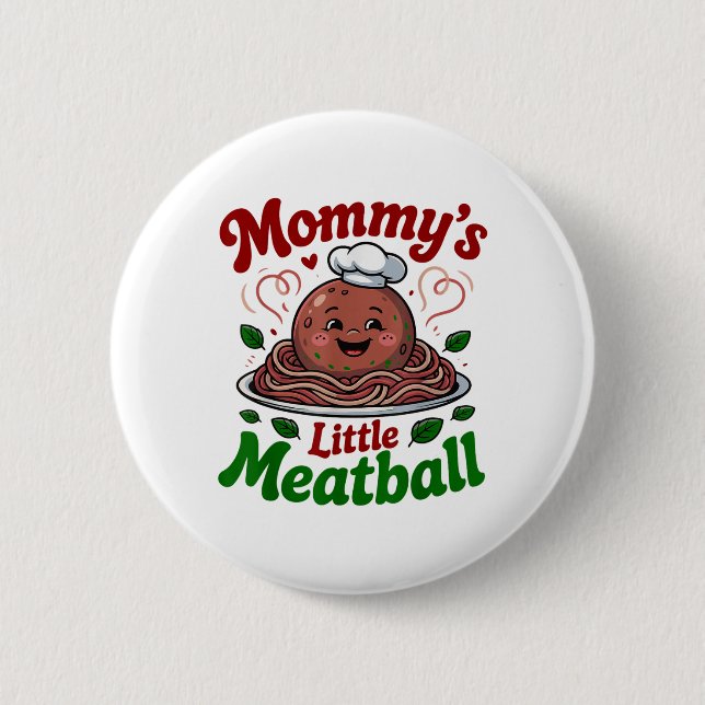 Mommys Little Meatball Rosa Mamma Kids Toddle Knapp (Framsida)