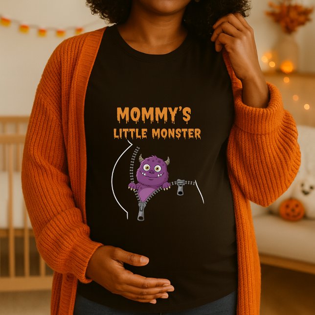 Mommys Little Monster Halloween Moderskap T Shirt (Skapare uppladdad)