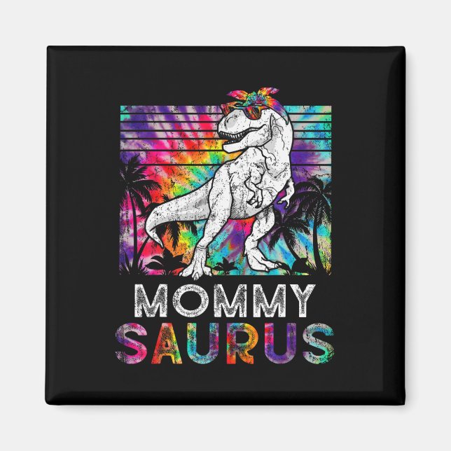 Mommysaurus Dinosaur Mamma Saurus Familj Matchande Magnet (Framsidan)