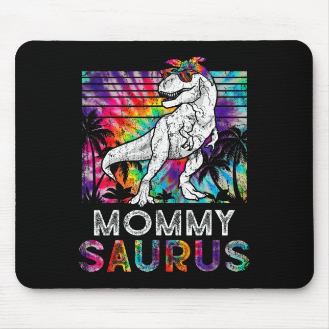 Mommysaurus Dinosaur Mamma Saurus Familj Matchande Musmatta (Framsidan)