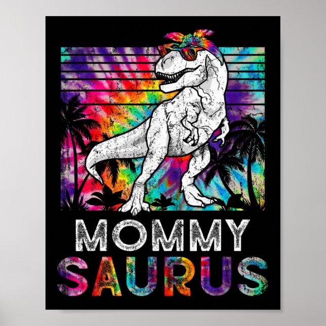 Mommysaurus Dinosaur Mamma Saurus Familj Matchande Poster (Framsidan)