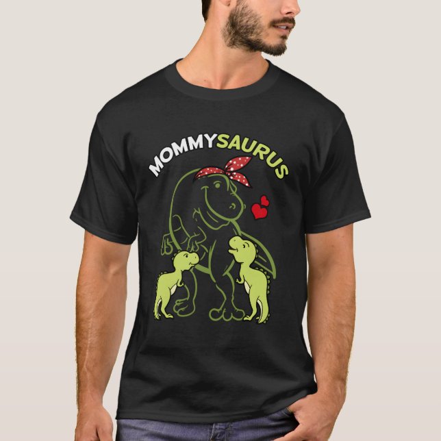 Mommysaurus Mamma 2 Dinosaur Mamma Mors dag T Shirt (Framsida)