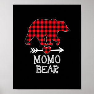Momo Bear jul jul Pajama Red Play Buffalo Famil Poster