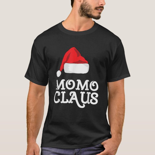 Momo Claus Christmas Santa s Hat Pajama Family Xma T Shirt (Framsida)