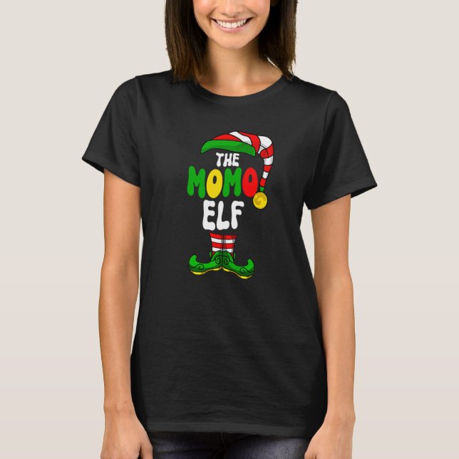 Momo Elf Pyjamas Matchande Grupp Jul Holiday G T Shirt (Framsida)
