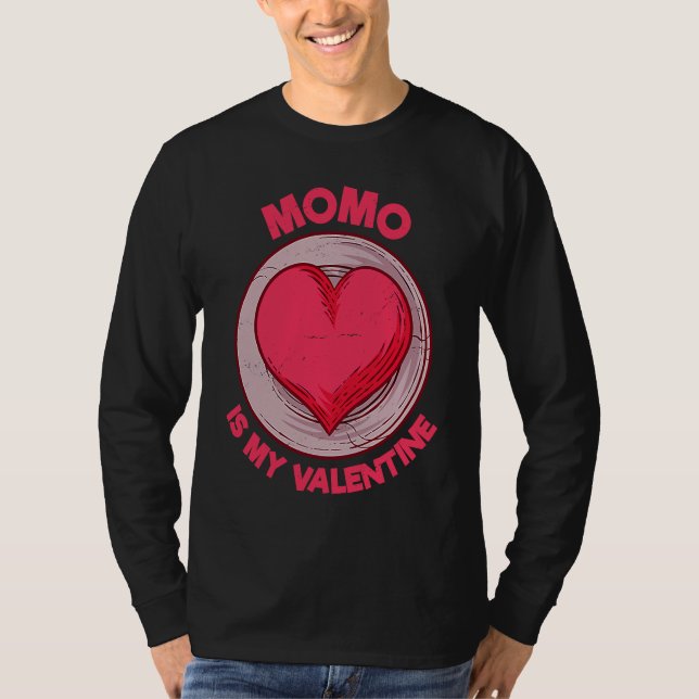 Momo Is My Valentine Dumpling  Nepalese Food Humor T Shirt (Framsida)