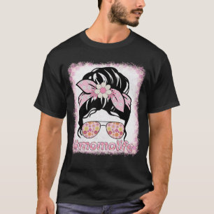 Momo Messy Bun Bleacher Groovy Hippie Flower Mothe T Shirt