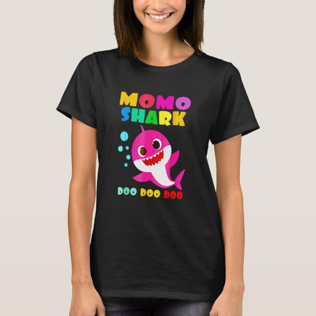 Momo Shark Mamma Kids Family Mors dag T Shirt (Framsida)