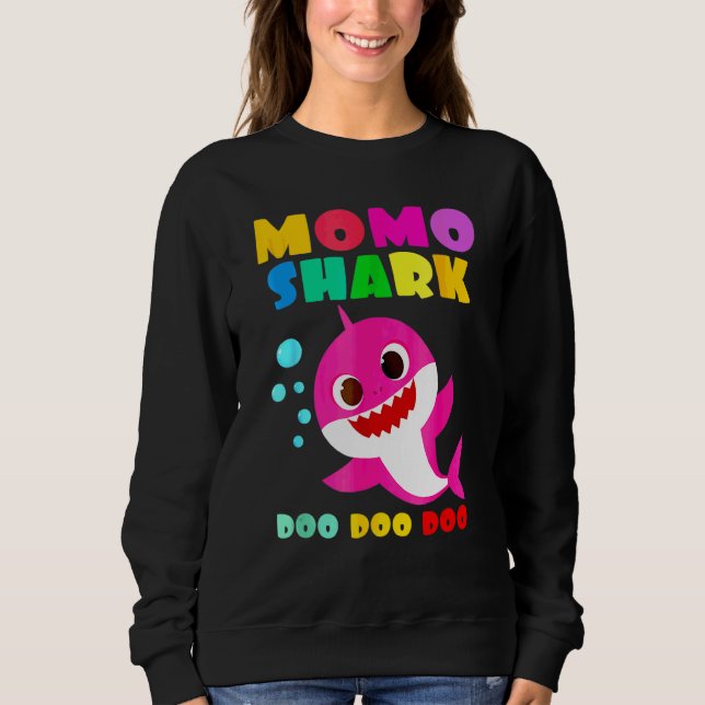 Momo Shark Mamma Kids Family Mors dag T Shirt (Framsida)