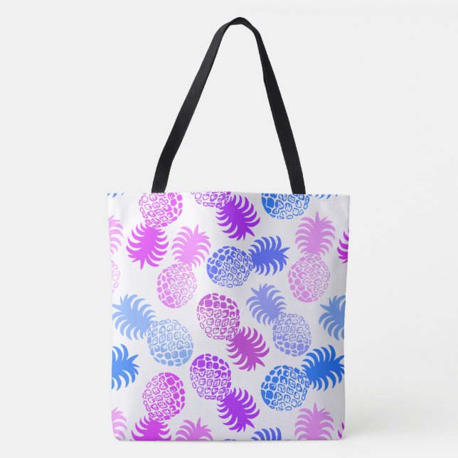 Momona Hawaiian Tropical Pineapple Beach Bag Tygkasse (Framsida)