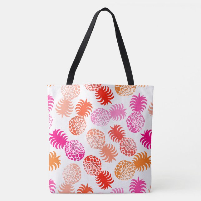 Momona Hawaiian Tropical Pineapple Beach Bag Tygkasse (Framsida)