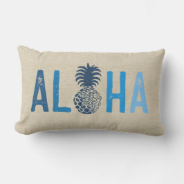 Momona Pineapple Aloha Hawaiian Tropical Indigo Lumbarkudde