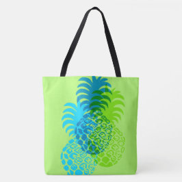 Momona Pineapple Hawaiian Reversible Beach Bag Tygkasse