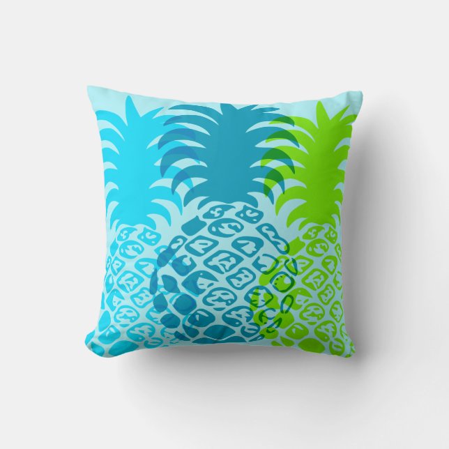 Momona Pineapple Hawaiian Tropical Reversible Kudde (Framsida)