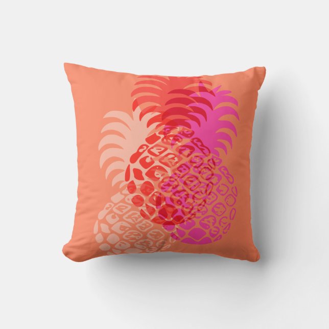 Momona Pineapple Hawaiian Tropical Reversible Kudde (Framsida)