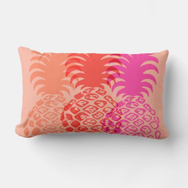Momona Pineapple Hawaiian Tropical Reversible Lumbarkudde (Framsida)