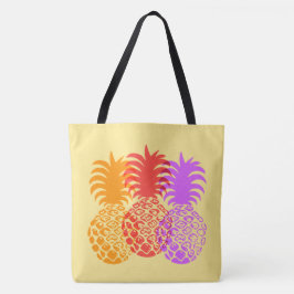Momona Pineapple Tropical Trio Hawaiian Beach Bag Tygkasse