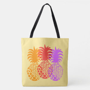 Momona Pineapple Tropical Trio Hawaiian Beach Bag Tygkasse