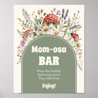 Momosa Bar Affisch Svamp baby shower Affisch