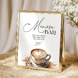 Momosa Bar Baby brygger kaffe Baby Shower  Poster