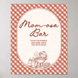 Momosa Bar Baby Q BBQ Par Baby Shower Poster