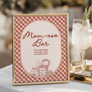 Momosa Bar Baby Q BBQ Par Baby Shower Poster